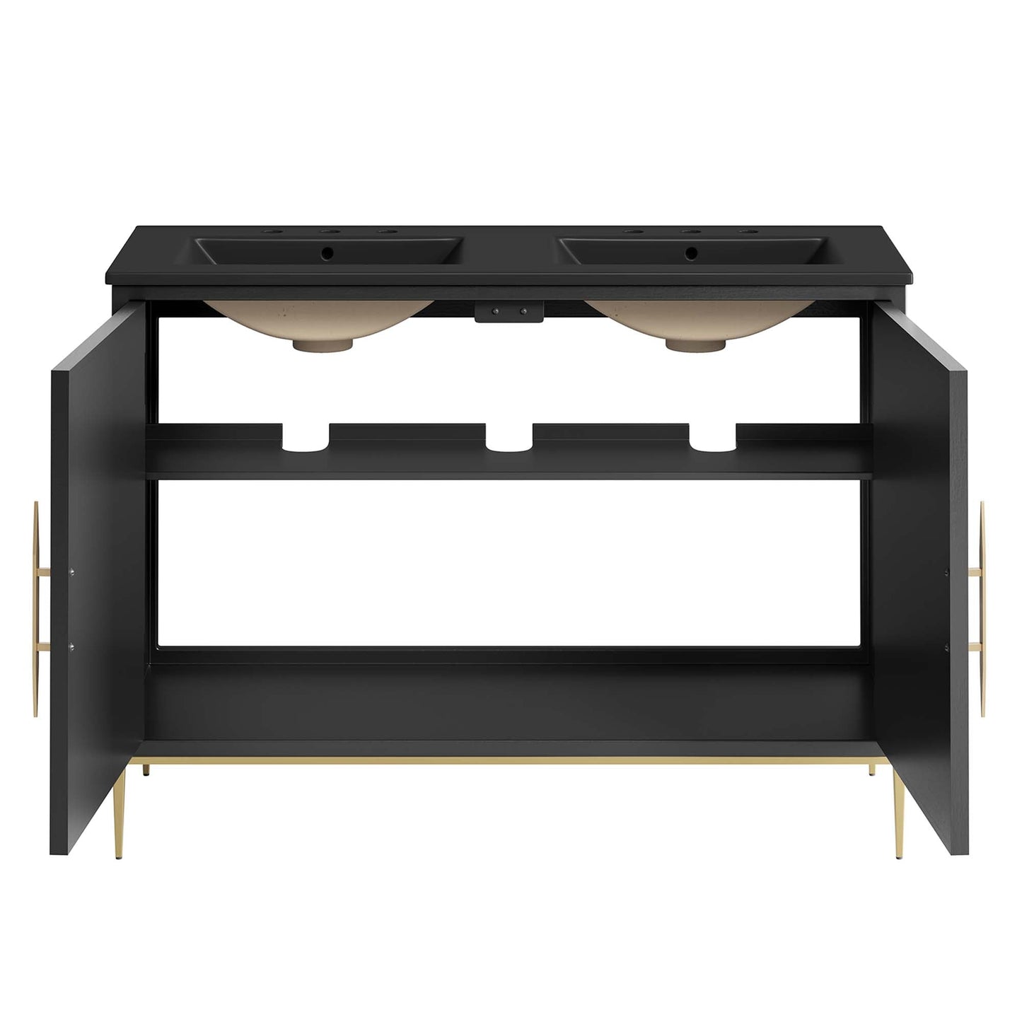 Modway furniture Awaken Bathroom Vanity Basin Included - EEI-6289-WHI-BLK