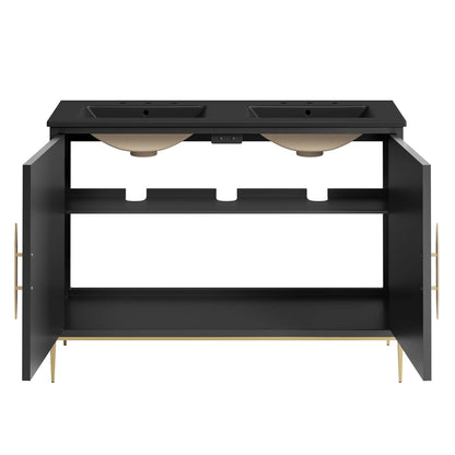 Modway furniture Awaken Bathroom Vanity Basin Included - EEI-6289-WHI-BLK