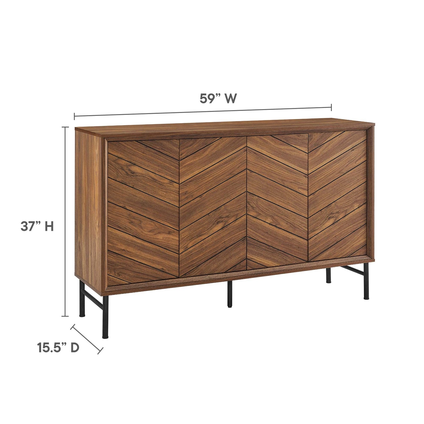 Modway Furniture 59" Harper Chevron Sideboard - EEI-6336-BLK