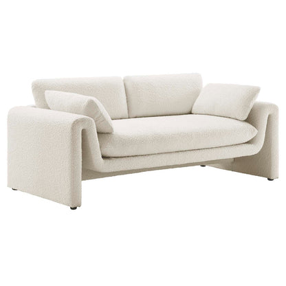 Modway furniture Waverly Boucle Fabric Sofa - Luxurious Modern Design with Removable Cushions & Adjustable Feet - EEI-6381-IVO