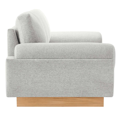 Modway furniture Oasis Upholstered Fabric Sofa - Modern Luxury Couch with Cozy Bolster Armrests & Stain Resistance - EEI-6401-GRY