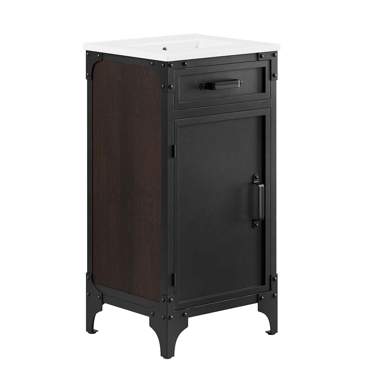 Modway furniture Steamforge Bathroom Vanity Basin Included - EEI-6413-WHI-BLK