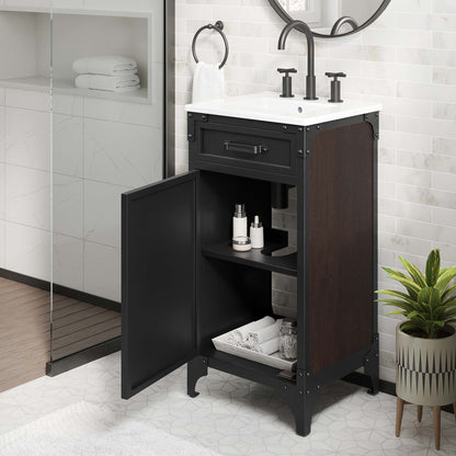 Modway furniture Steamforge Bathroom Vanity Basin Included - EEI-6413-WHI-BLK