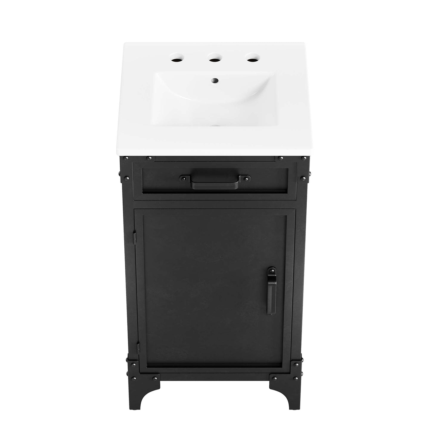 Modway furniture Steamforge Bathroom Vanity Basin Included - EEI-6413-WHI-BLK