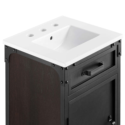 Modway furniture Steamforge Bathroom Vanity Basin Included - EEI-6413-WHI-BLK