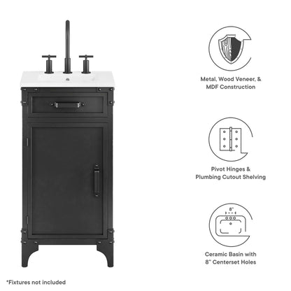 Modway furniture Steamforge Bathroom Vanity Basin Included - EEI-6413-WHI-BLK