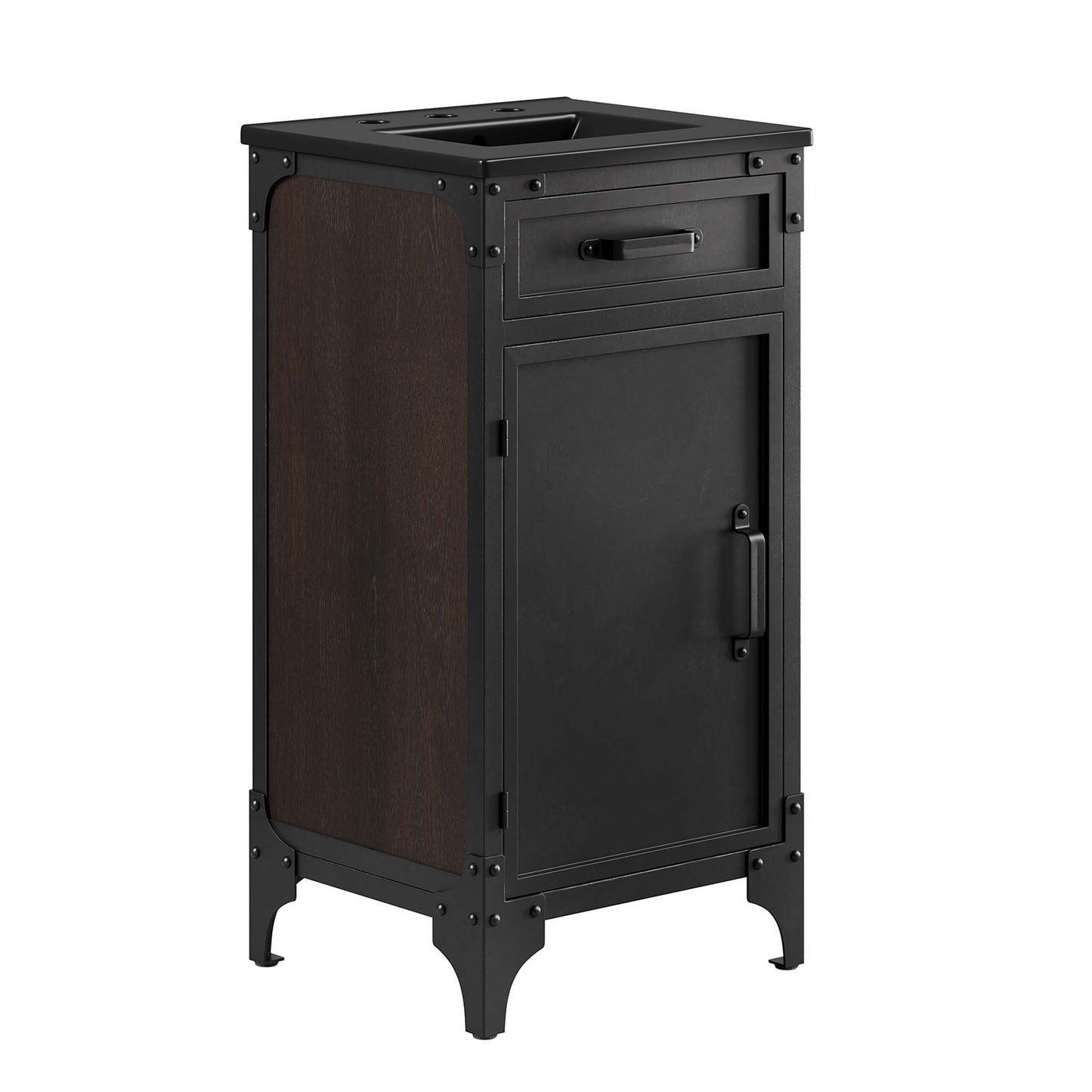 Modway furniture Steamforge Bathroom Vanity Basin Included - EEI-6413-WHI-BLK