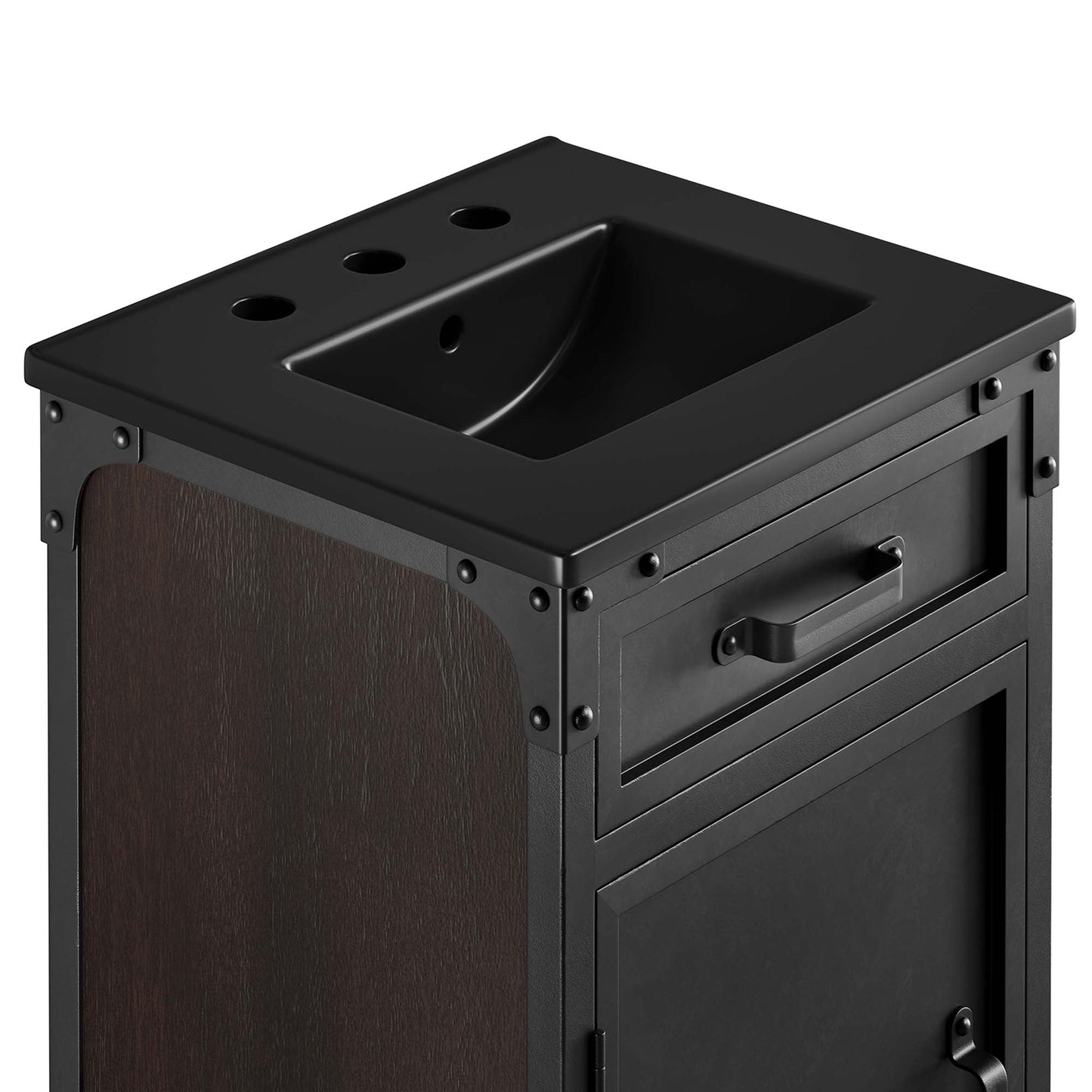 Modway furniture Steamforge Bathroom Vanity Basin Included - EEI-6413-WHI-BLK