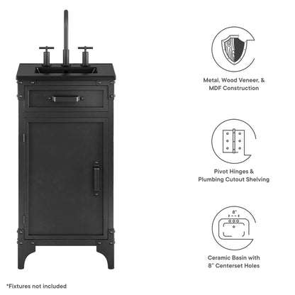 Modway furniture Steamforge Bathroom Vanity Basin Included - EEI-6413-WHI-BLK