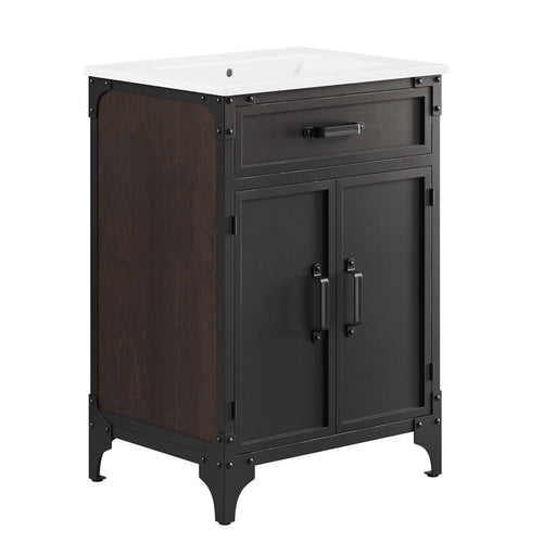 Modway furniture Steamforge Bathroom Vanity Basin Included - EEI-6413-WHI-BLK