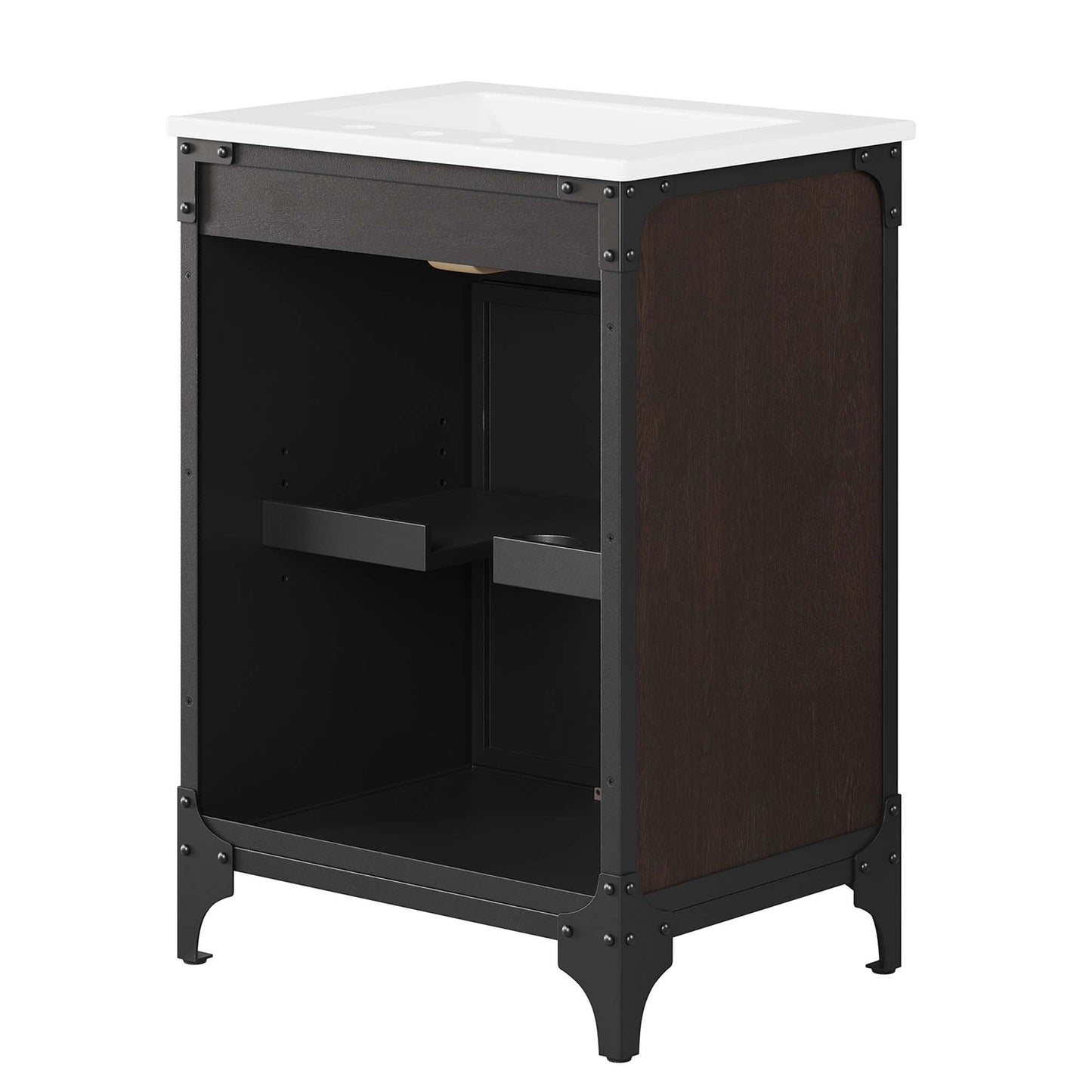 Modway furniture Steamforge Bathroom Vanity Basin Included - EEI-6413-WHI-BLK
