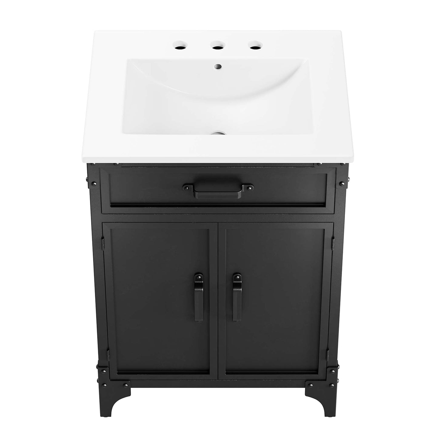 Modway furniture Steamforge Bathroom Vanity Basin Included - EEI-6413-WHI-BLK