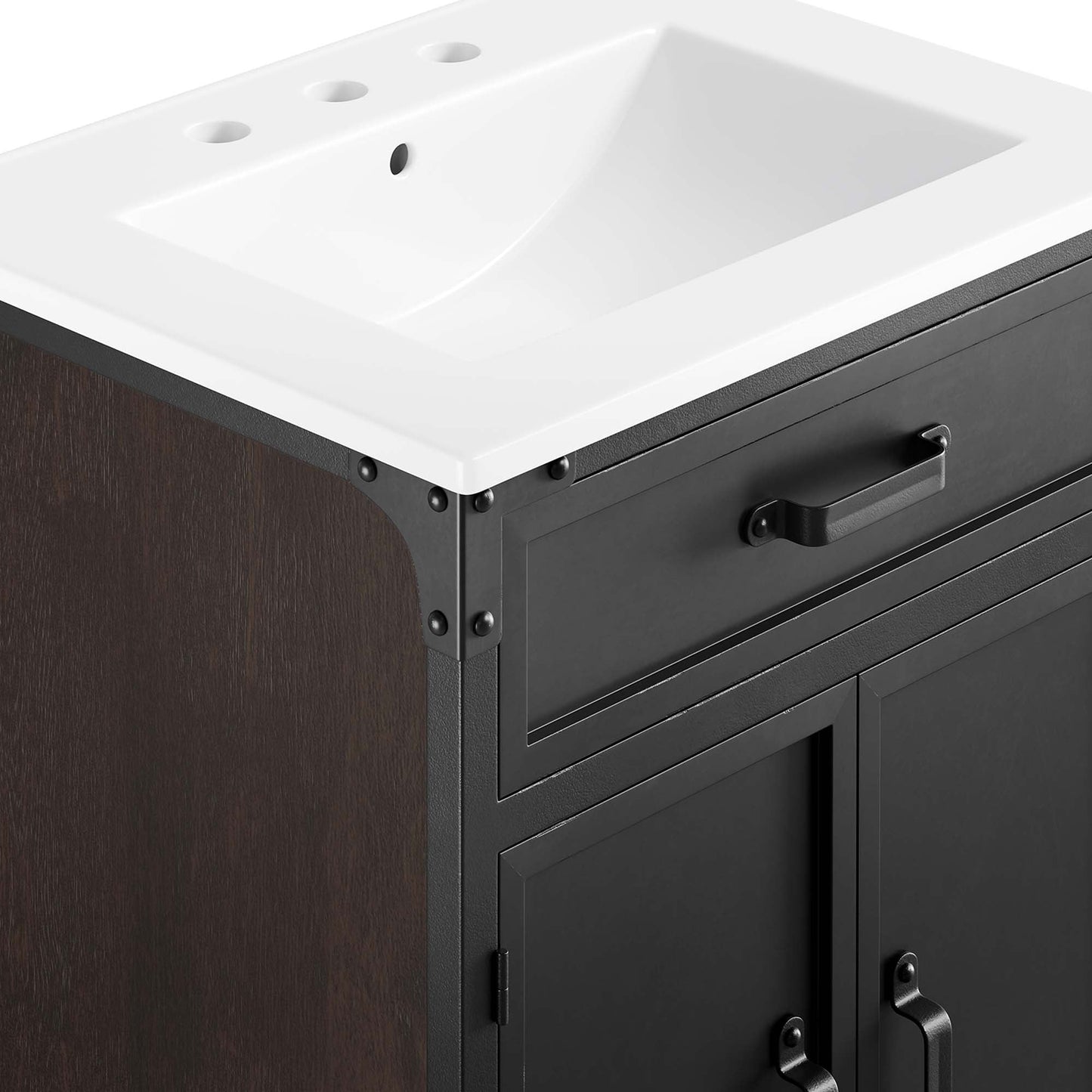 Modway furniture Steamforge Bathroom Vanity Basin Included - EEI-6413-WHI-BLK