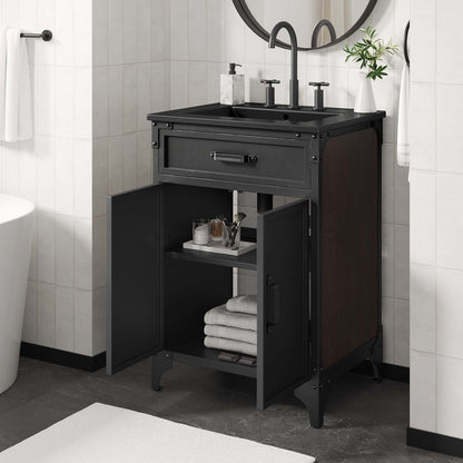 Modway furniture Steamforge Bathroom Vanity Basin Included - EEI-6413-WHI-BLK