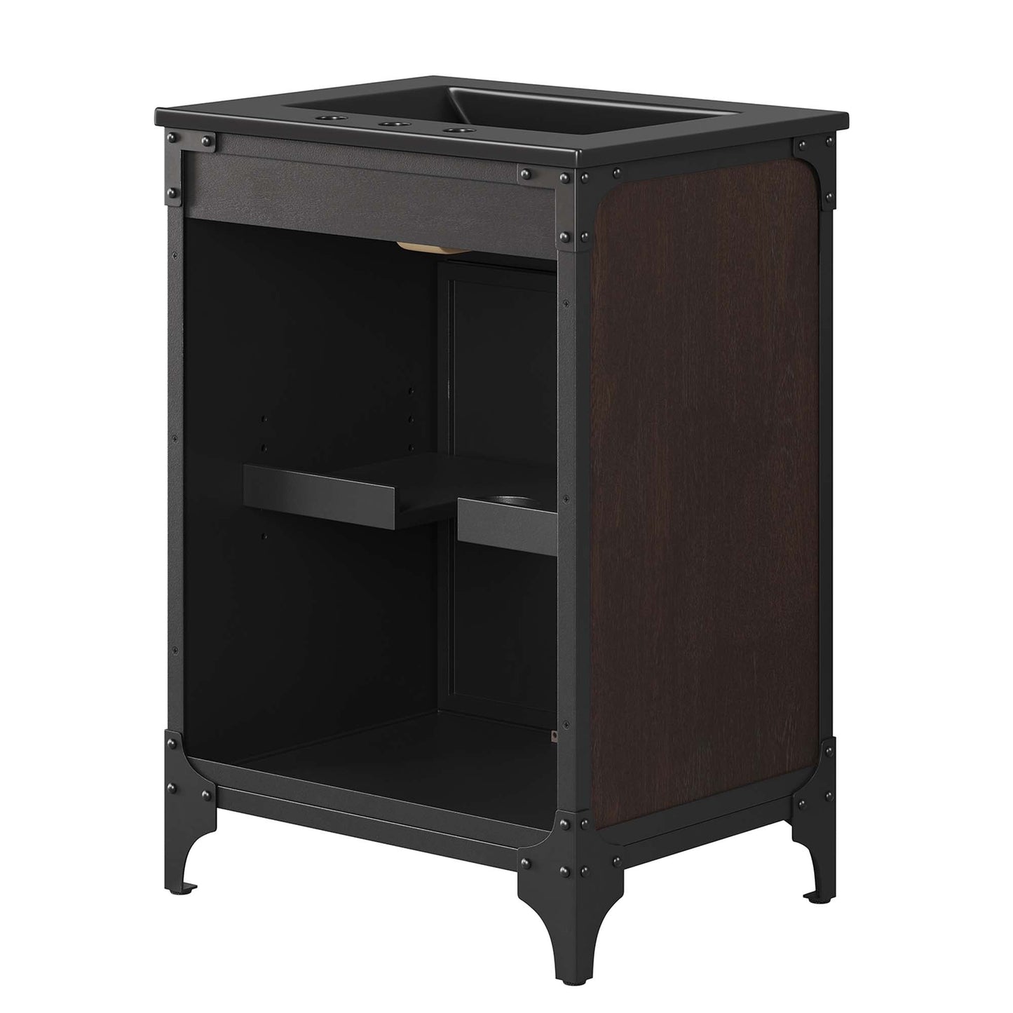 Modway furniture Steamforge Bathroom Vanity Basin Included - EEI-6413-WHI-BLK