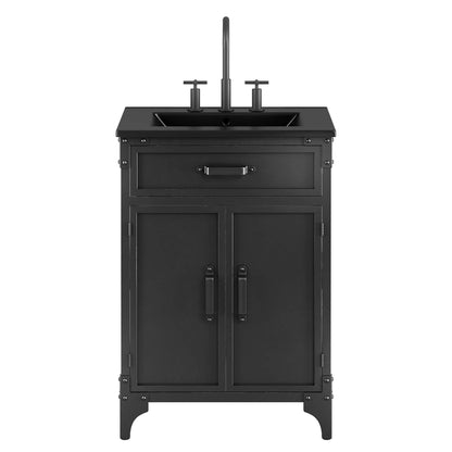 Modway furniture Steamforge Bathroom Vanity Basin Included - EEI-6413-WHI-BLK
