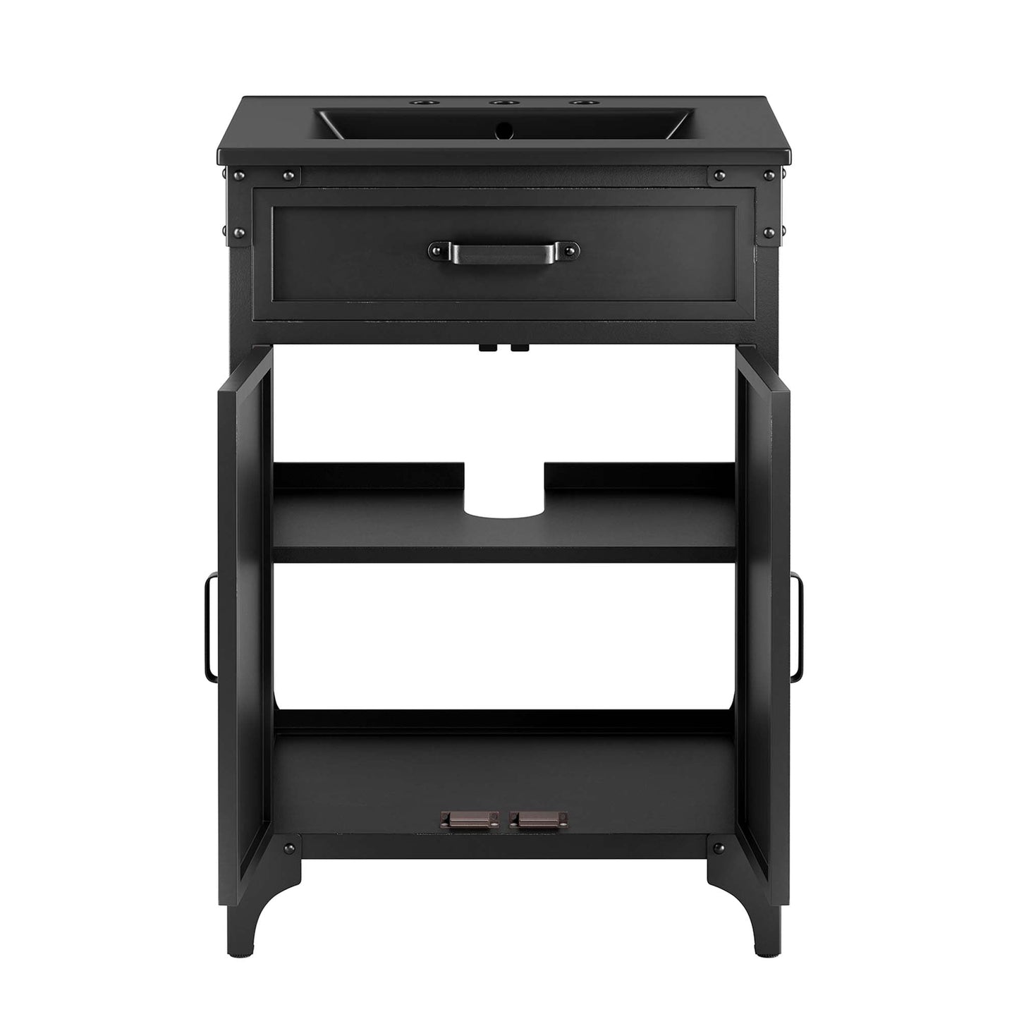 Modway furniture Steamforge Bathroom Vanity Basin Included - EEI-6413-WHI-BLK