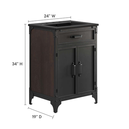 Modway furniture Steamforge Bathroom Vanity Basin Included - EEI-6413-WHI-BLK