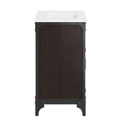Modway furniture Steamforge Bathroom Vanity Basin Included - EEI-6413-WHI-BLK