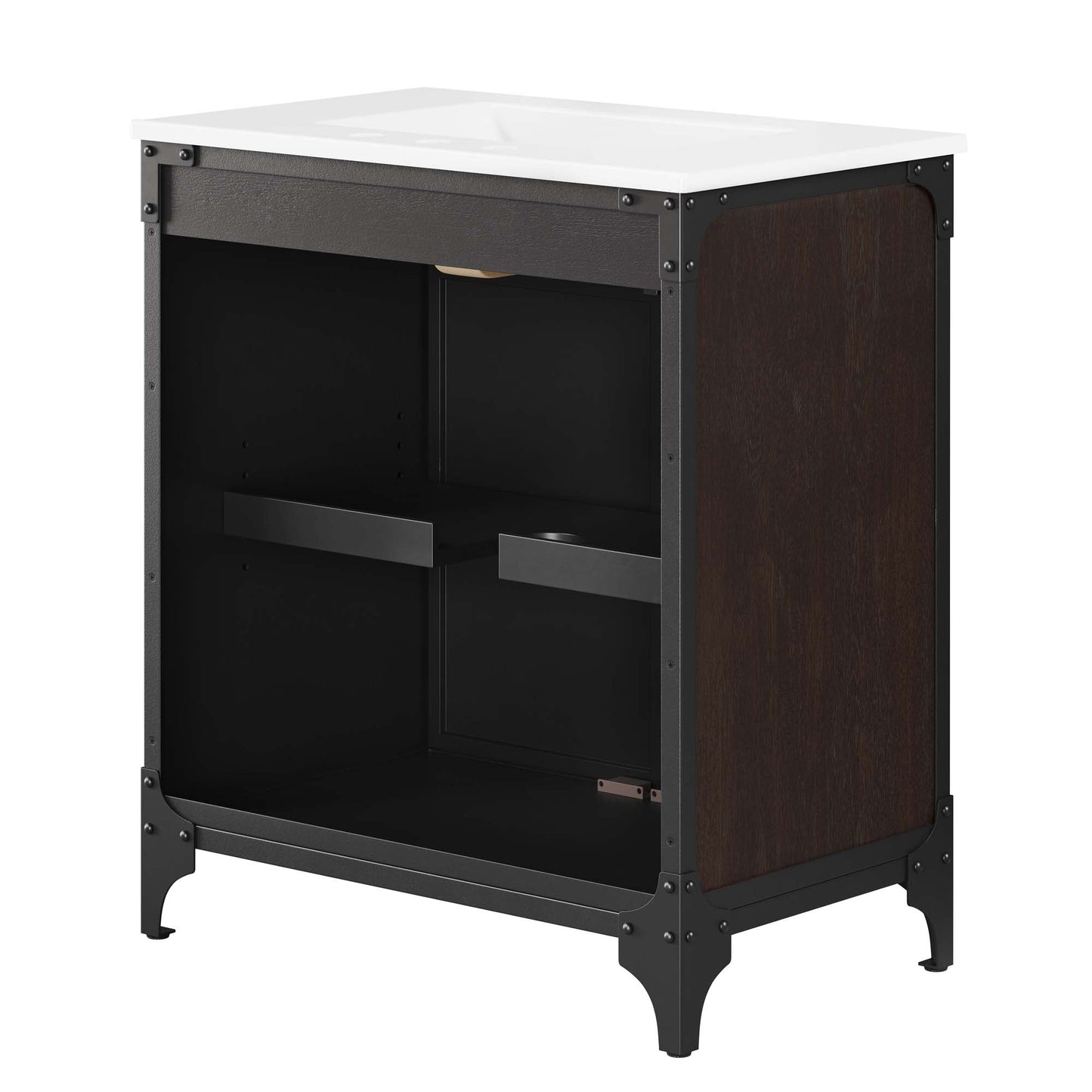 Modway furniture Steamforge Bathroom Vanity Basin Included - EEI-6413-WHI-BLK