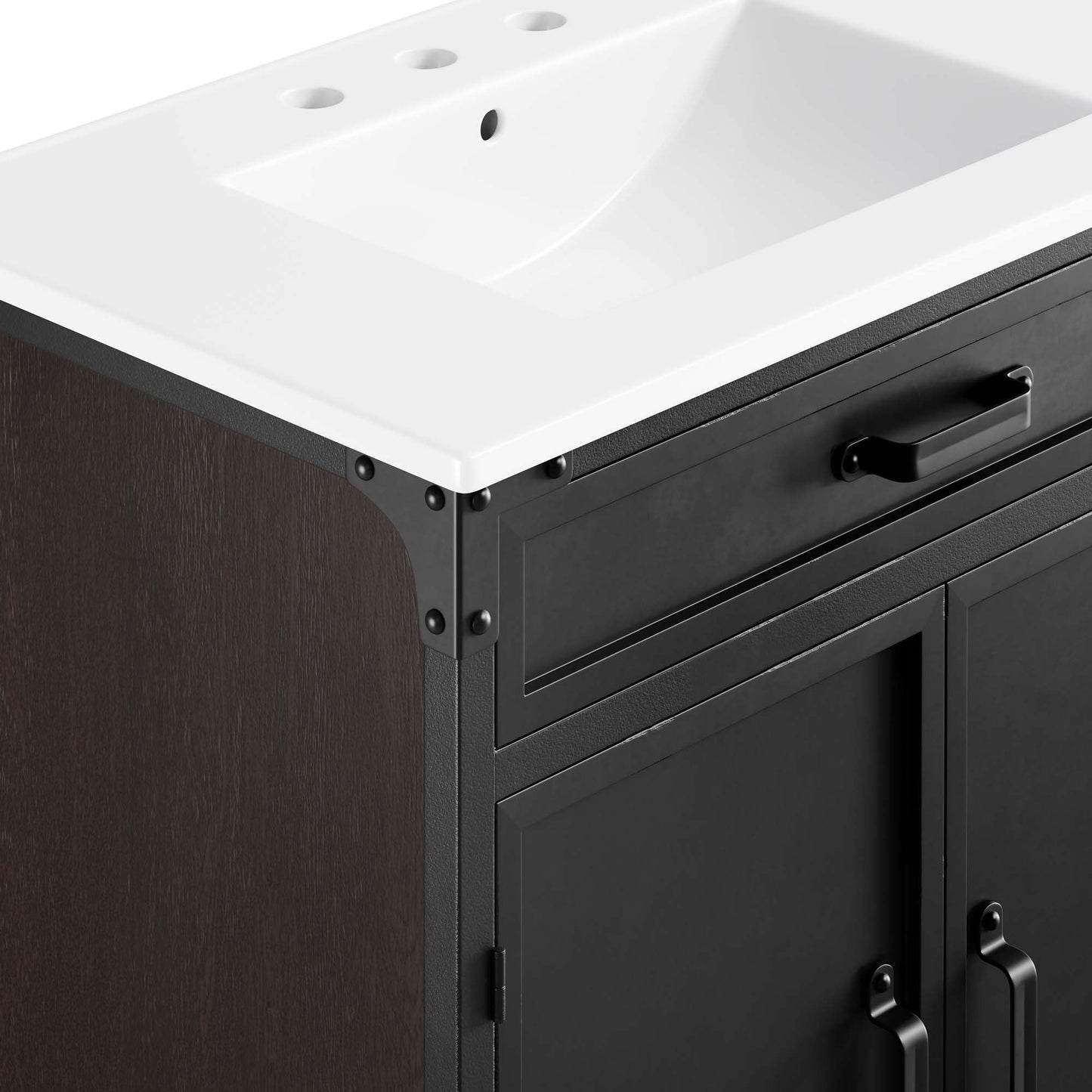 Modway furniture Steamforge Bathroom Vanity Basin Included - EEI-6413-WHI-BLK