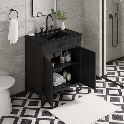 Modway furniture Steamforge Bathroom Vanity Basin Included - EEI-6413-WHI-BLK
