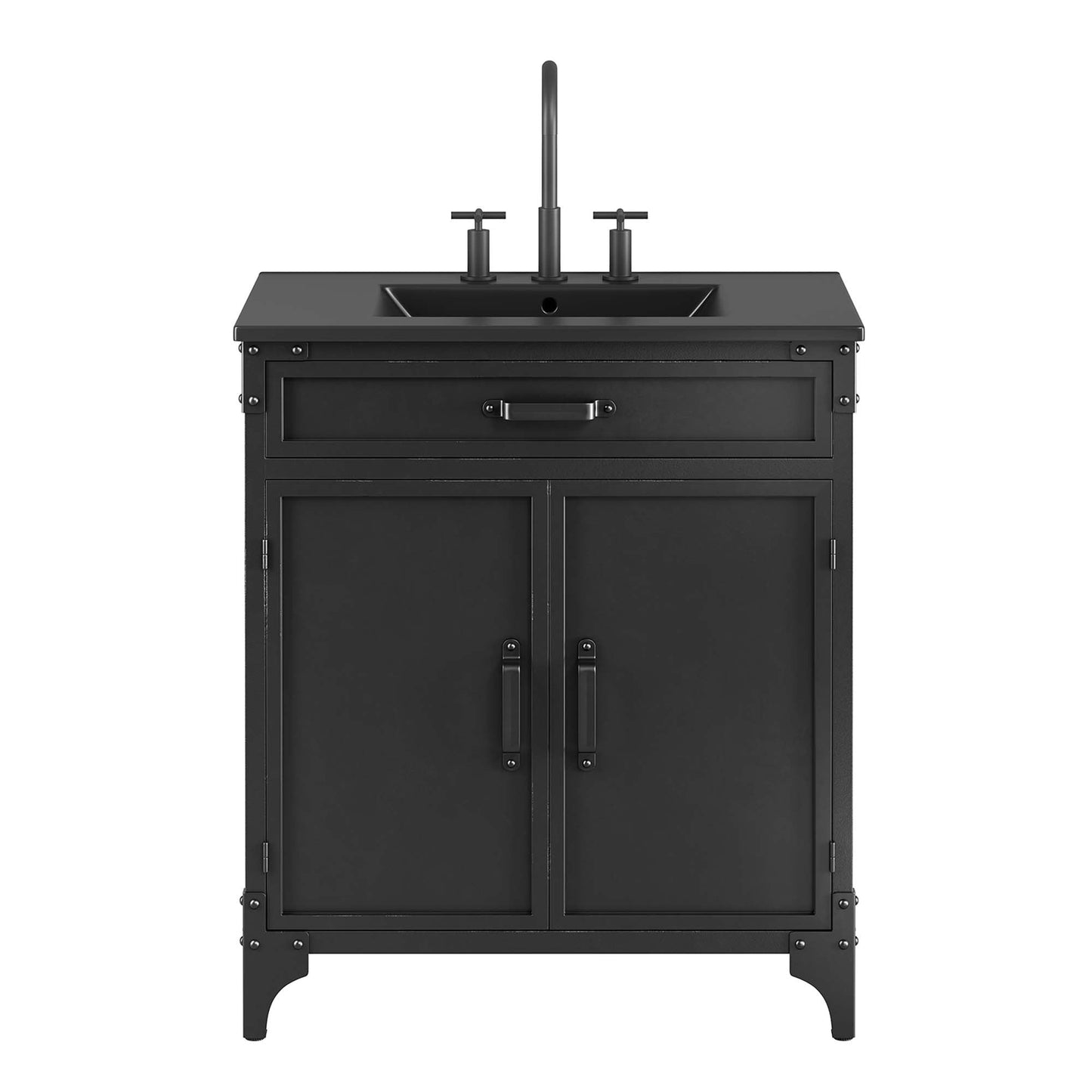 Modway furniture Steamforge Bathroom Vanity Basin Included - EEI-6413-WHI-BLK