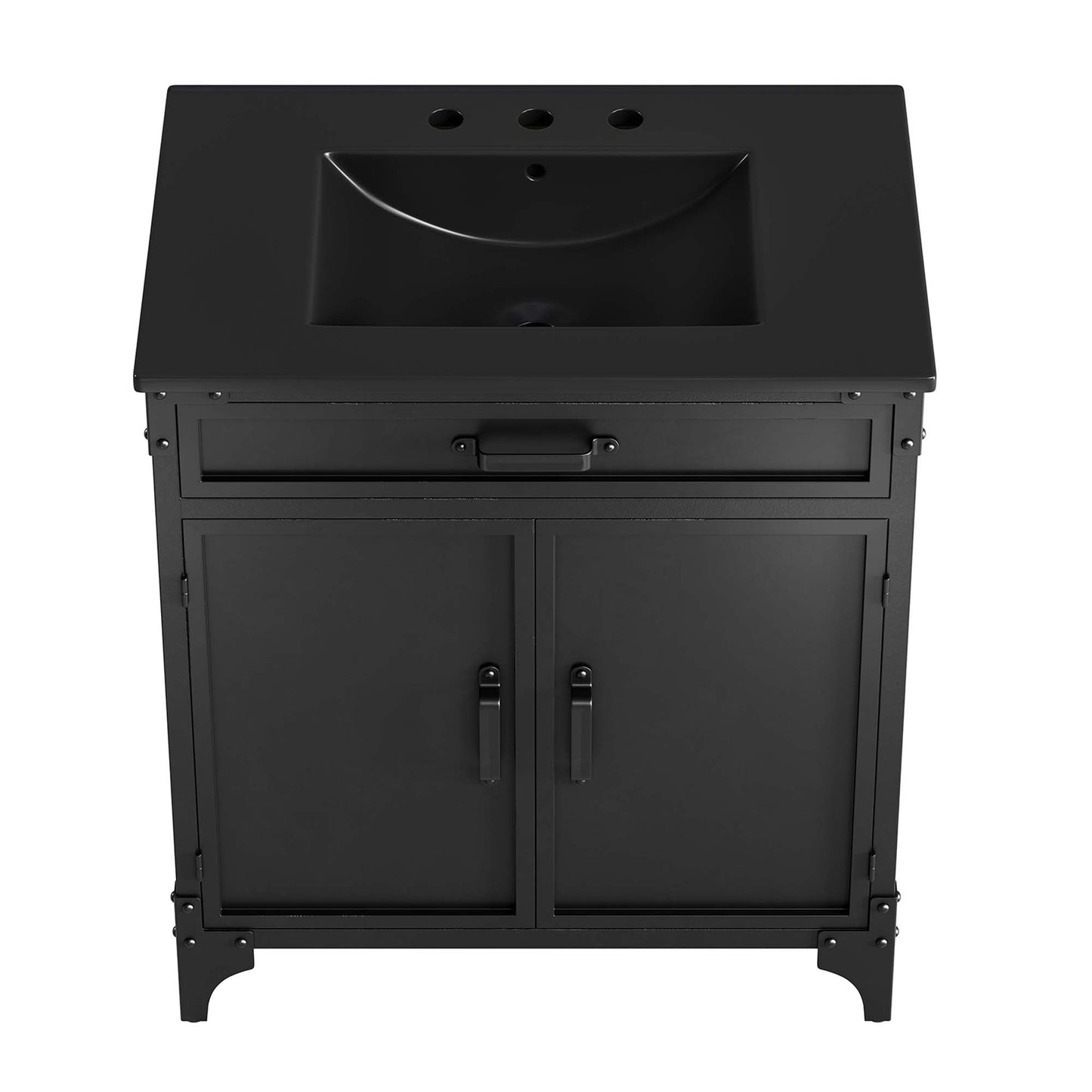 Modway furniture Steamforge Bathroom Vanity Basin Included - EEI-6413-WHI-BLK