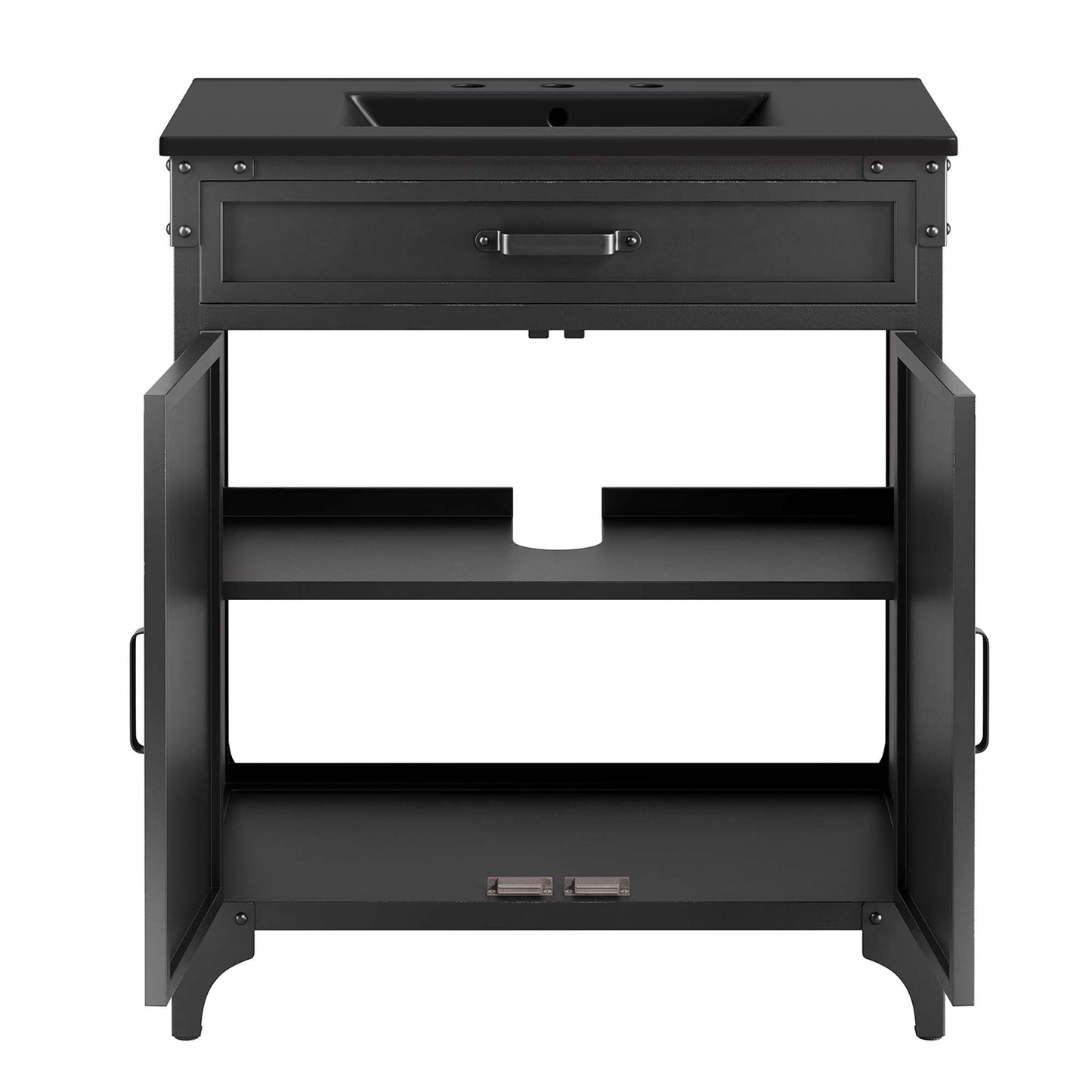 Modway furniture Steamforge Bathroom Vanity Basin Included - EEI-6413-WHI-BLK