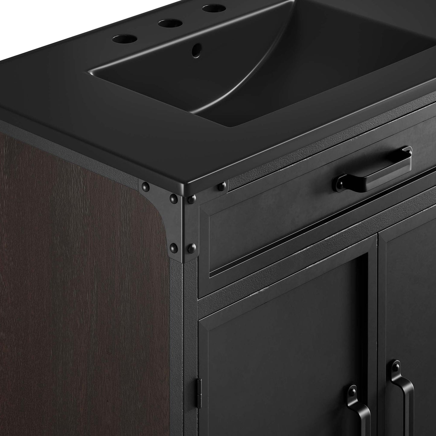Modway furniture Steamforge Bathroom Vanity Basin Included - EEI-6413-WHI-BLK