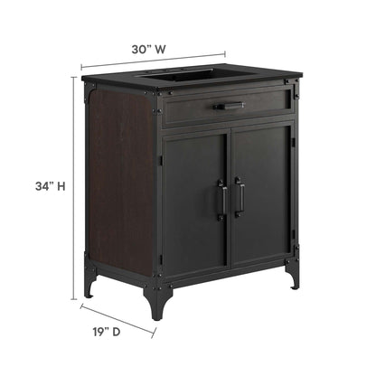 Modway furniture Steamforge Bathroom Vanity Basin Included - EEI-6413-WHI-BLK