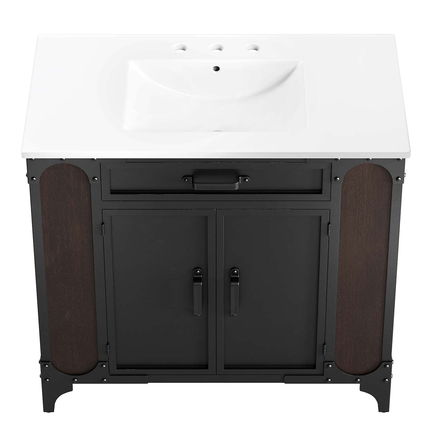 Modway furniture Steamforge Bathroom Vanity Basin Included - EEI-6413-WHI-BLK
