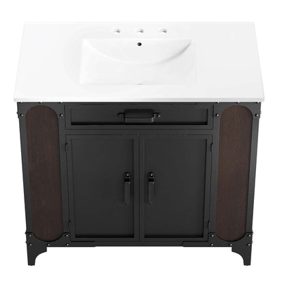 Modway furniture Steamforge Bathroom Vanity Basin Included - EEI-6413-WHI-BLK