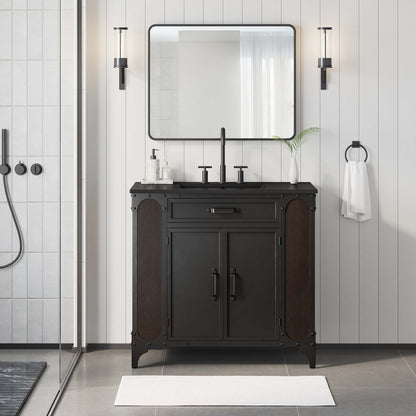 Modway furniture Steamforge Bathroom Vanity Basin Included - EEI-6413-WHI-BLK