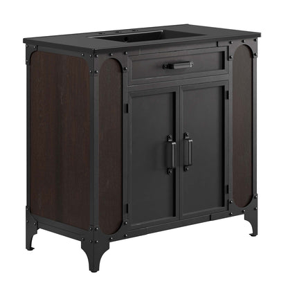 Modway furniture Steamforge Bathroom Vanity Basin Included - EEI-6413-WHI-BLK