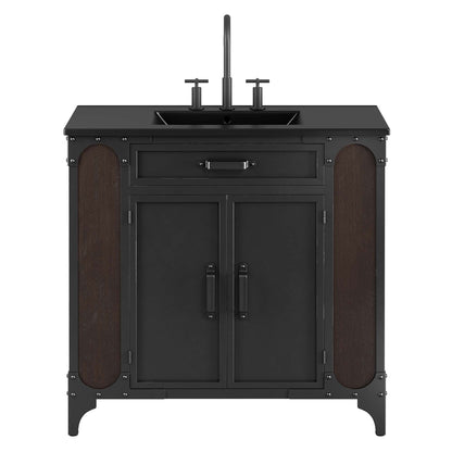 Modway furniture Steamforge Bathroom Vanity Basin Included - EEI-6413-WHI-BLK
