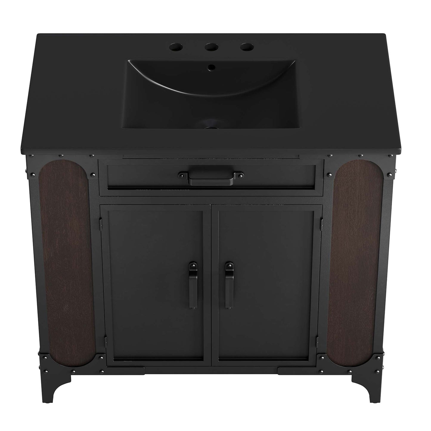Modway furniture Steamforge Bathroom Vanity Basin Included - EEI-6413-WHI-BLK