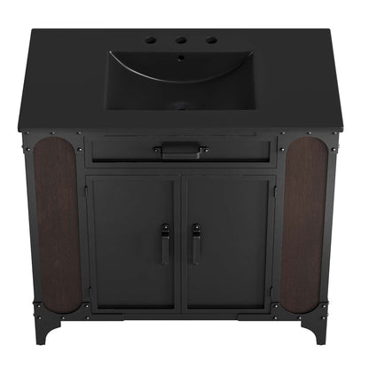Modway furniture Steamforge Bathroom Vanity Basin Included - EEI-6413-WHI-BLK