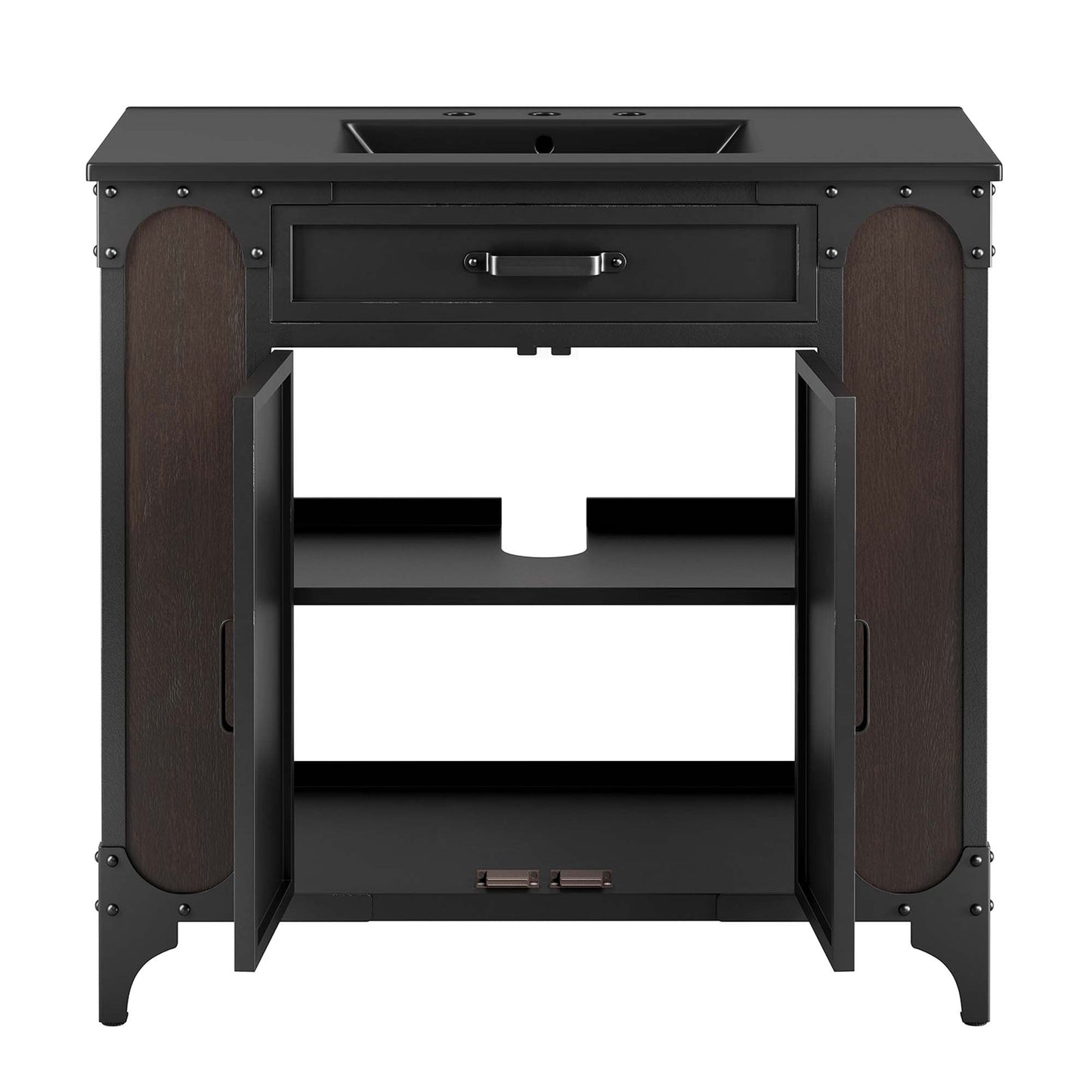 Modway furniture Steamforge Bathroom Vanity Basin Included - EEI-6413-WHI-BLK