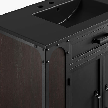 Modway furniture Steamforge Bathroom Vanity Basin Included - EEI-6413-WHI-BLK