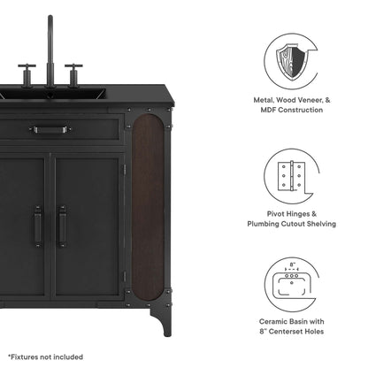 Modway furniture Steamforge Bathroom Vanity Basin Included - EEI-6413-WHI-BLK