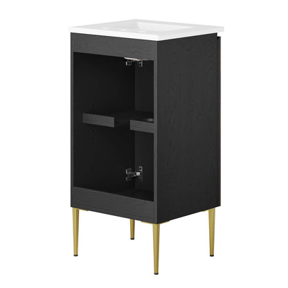 Modway furniture Alchemist Bathroom Vanity Basin Included - EEI-6458-WHI-BLK