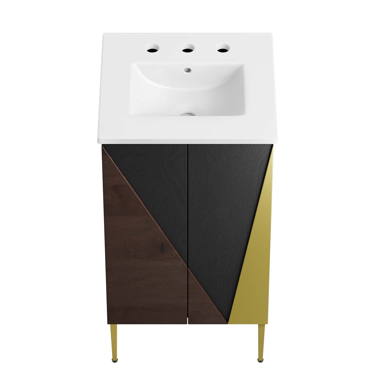 Modway furniture Alchemist Bathroom Vanity Basin Included - EEI-6458-WHI-BLK