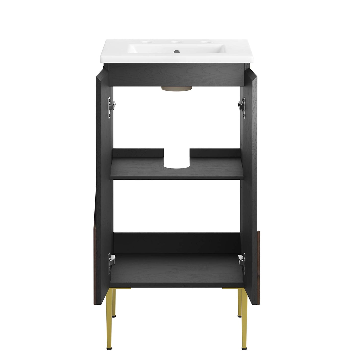 Modway furniture Alchemist Bathroom Vanity Basin Included - EEI-6458-WHI-BLK