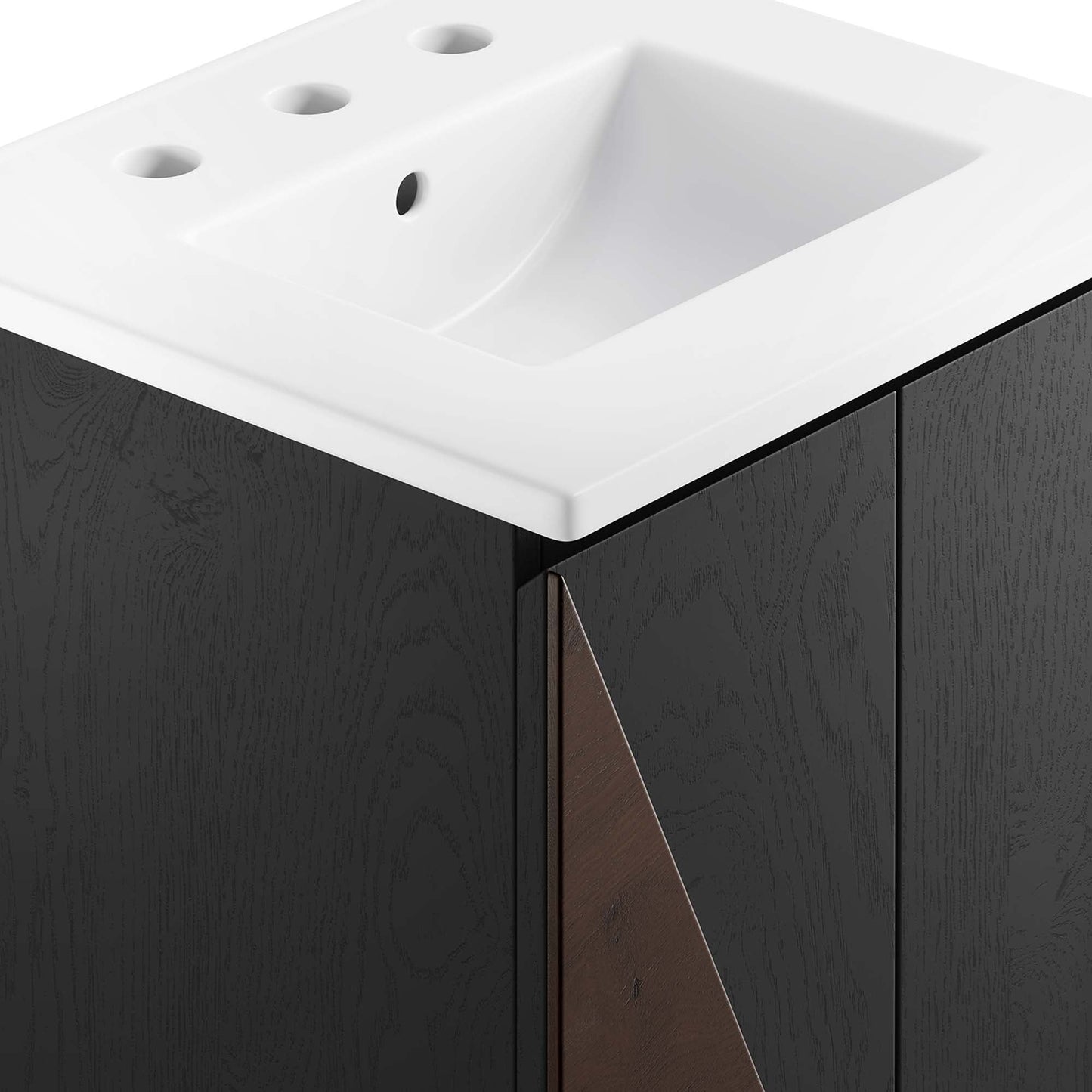 Modway furniture Alchemist Bathroom Vanity Basin Included - EEI-6458-WHI-BLK