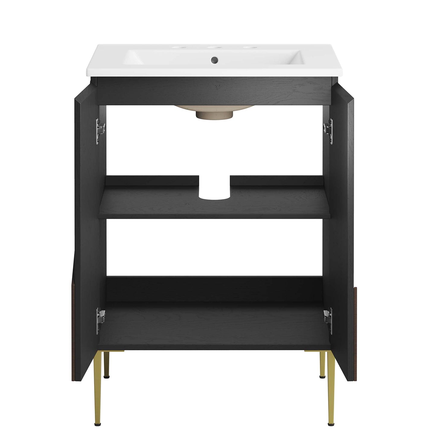 Modway furniture Alchemist Bathroom Vanity Basin Included - EEI-6458-WHI-BLK