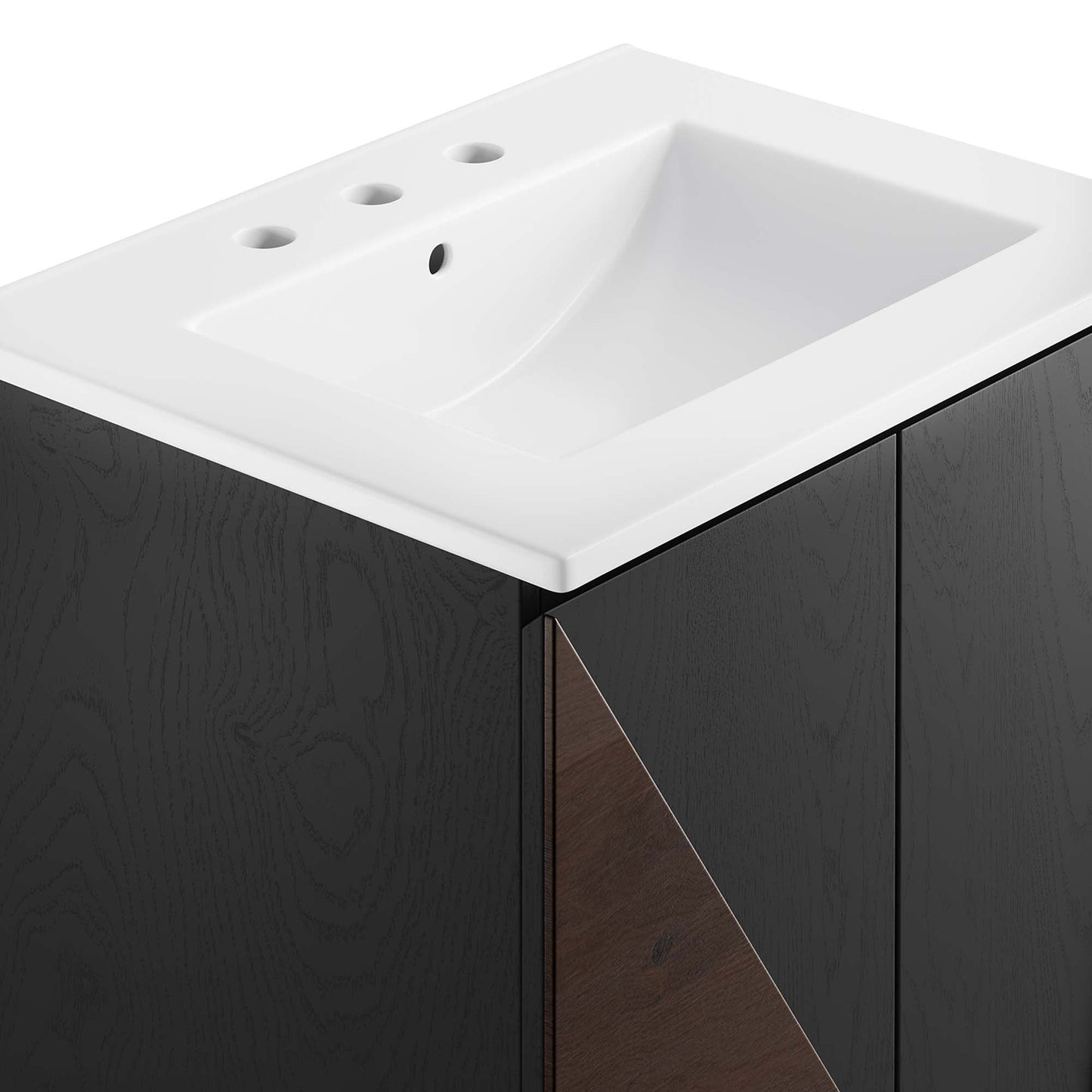 Modway furniture Alchemist Bathroom Vanity Basin Included - EEI-6458-WHI-BLK