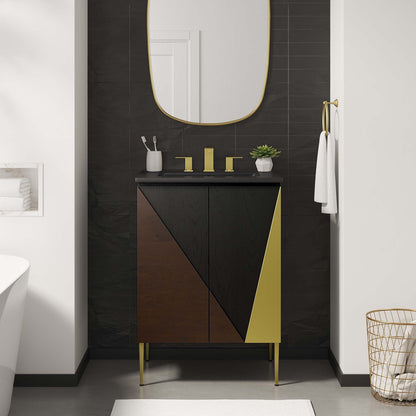Modway furniture Alchemist Bathroom Vanity Basin Included - EEI-6458-WHI-BLK