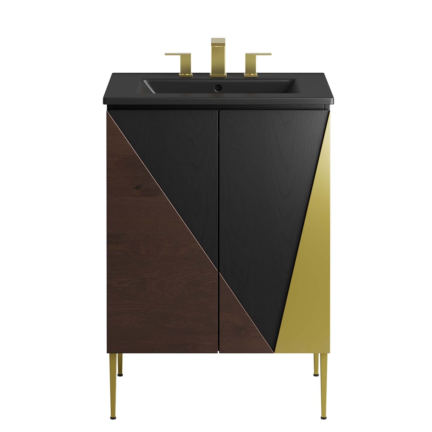 Modway furniture Alchemist Bathroom Vanity Basin Included - EEI-6458-WHI-BLK