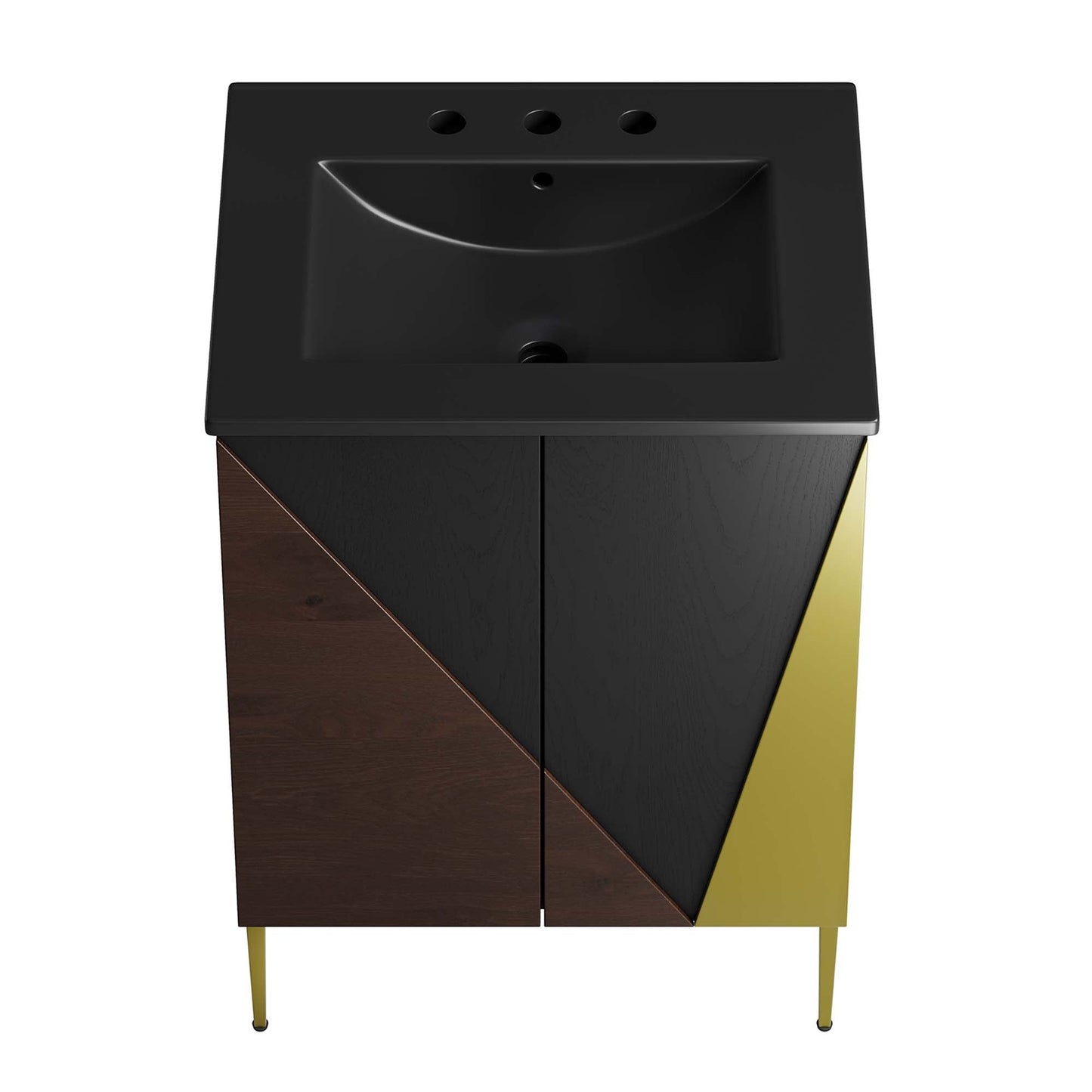 Modway furniture Alchemist Bathroom Vanity Basin Included - EEI-6458-WHI-BLK
